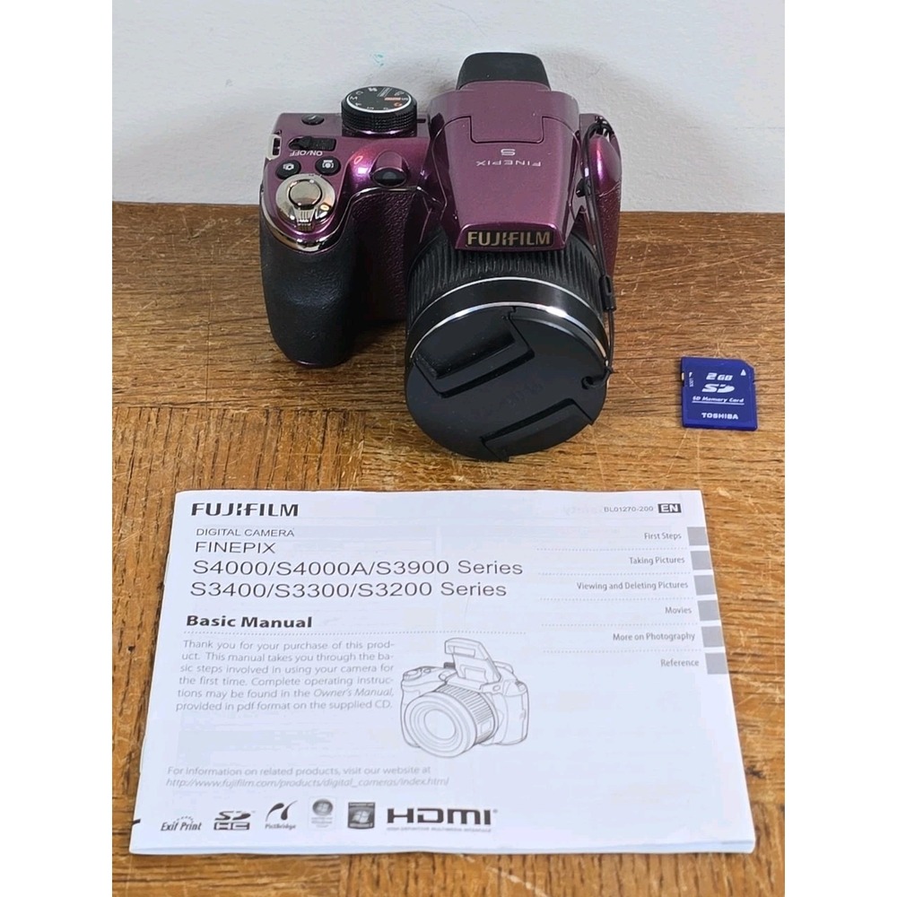 FUJIFILM FINEPIX S4080 14 MP Digital Camera - Purple w/ SD Card - TESTED
